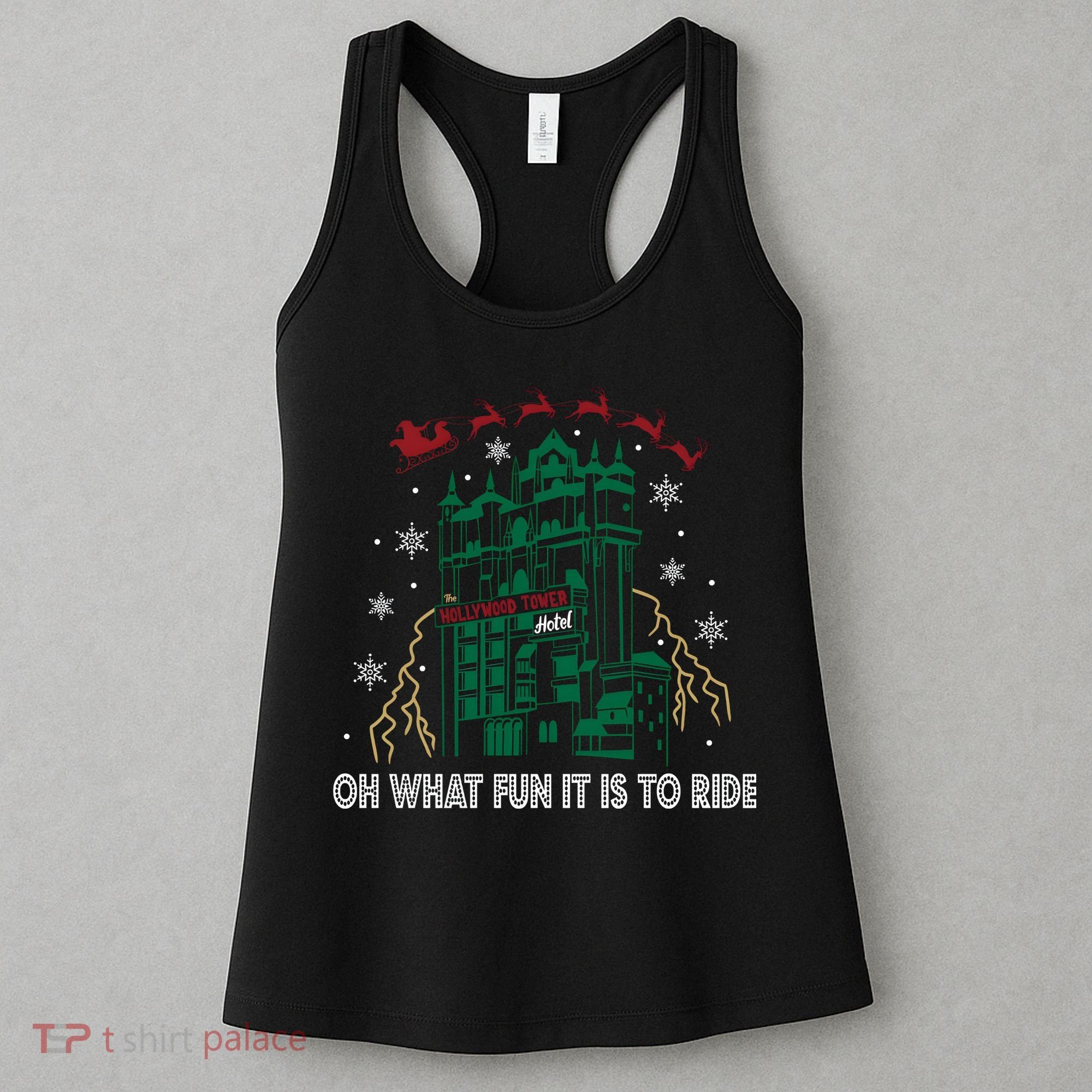 Oh What Fun It Is To Ride Tower Of Terror Christmas Women's Tank Top