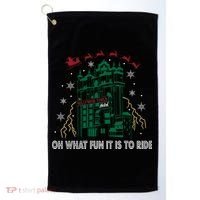 Oh What Fun It Is To Ride Tower Of Terror Christmas Golf Towel thumb 0