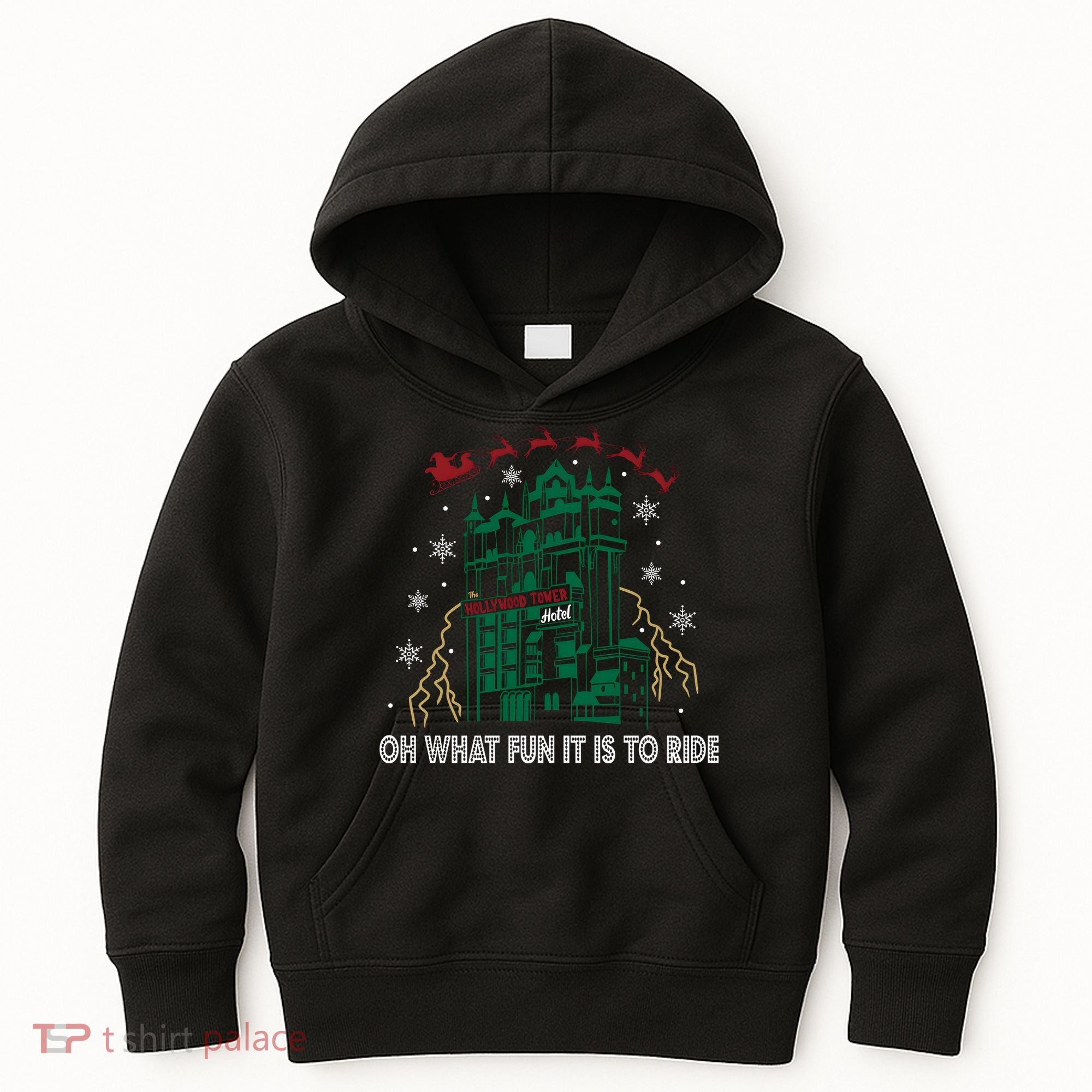 Oh What Fun It Is To Ride Tower Of Terror Christmas Kids Hoodie