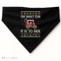 Oh What Fun It Is To Ride Golf Ugly Christmas Xmas USA-Made Doggie Bandana thumb 0