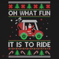 Oh What Fun It Is To Ride Golf Ugly Christmas Xmas Coaster thumb 2