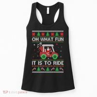 Oh What Fun It Is To Ride Golf Ugly Christmas Xmas Women's Tank Top thumb 0