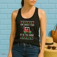 Oh What Fun It Is To Ride Golf Ugly Christmas Xmas Women's Tank Top thumb 2