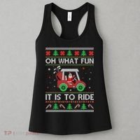 Oh What Fun It Is To Ride Golf Ugly Christmas Xmas Women's Tank Top thumb 3
