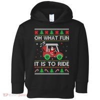 Oh What Fun It Is To Ride Golf Ugly Christmas Xmas Toddler Hoodie thumb 0