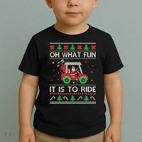 Oh What Fun It Is To Ride Golf Ugly Christmas Xmas Toddler T-Shirt thumb 2