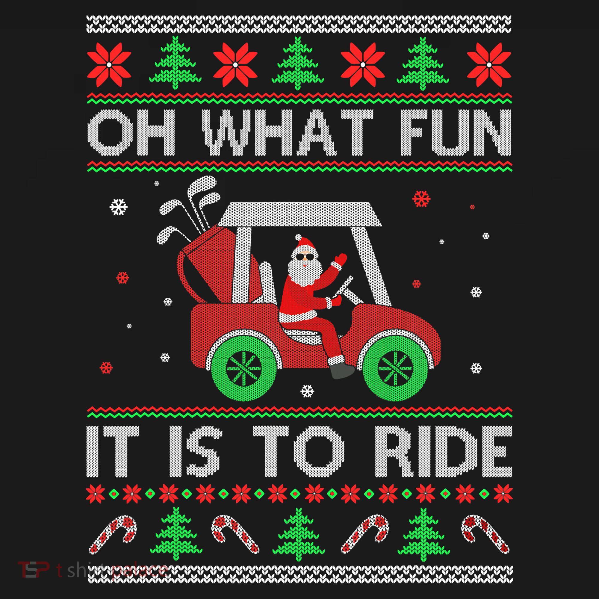 Oh What Fun It Is To Ride Golf Ugly Christmas Xmas Visor