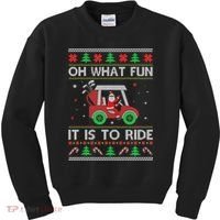 Oh What Fun It Is To Ride Golf Ugly Christmas Xmas Kids Sweatshirt thumb 0