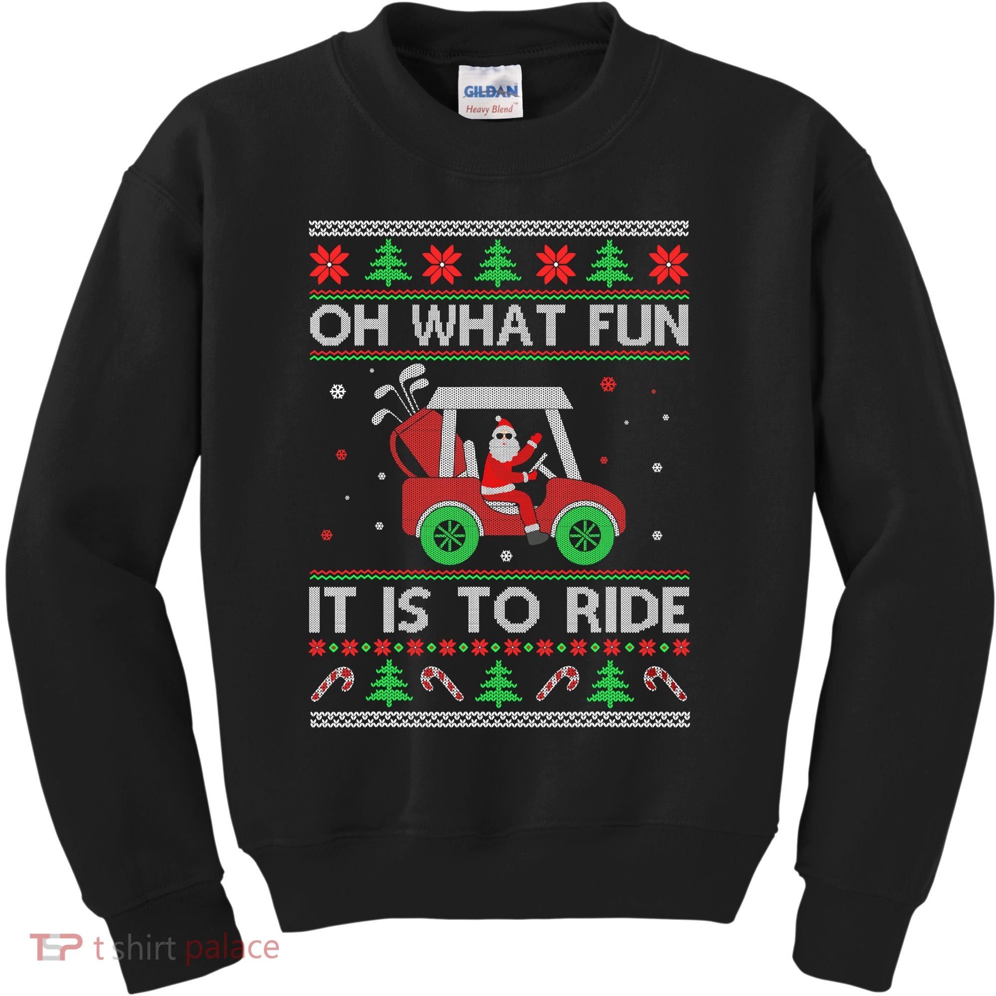 Oh What Fun It Is To Ride Golf Ugly Christmas Xmas Kids Sweatshirt