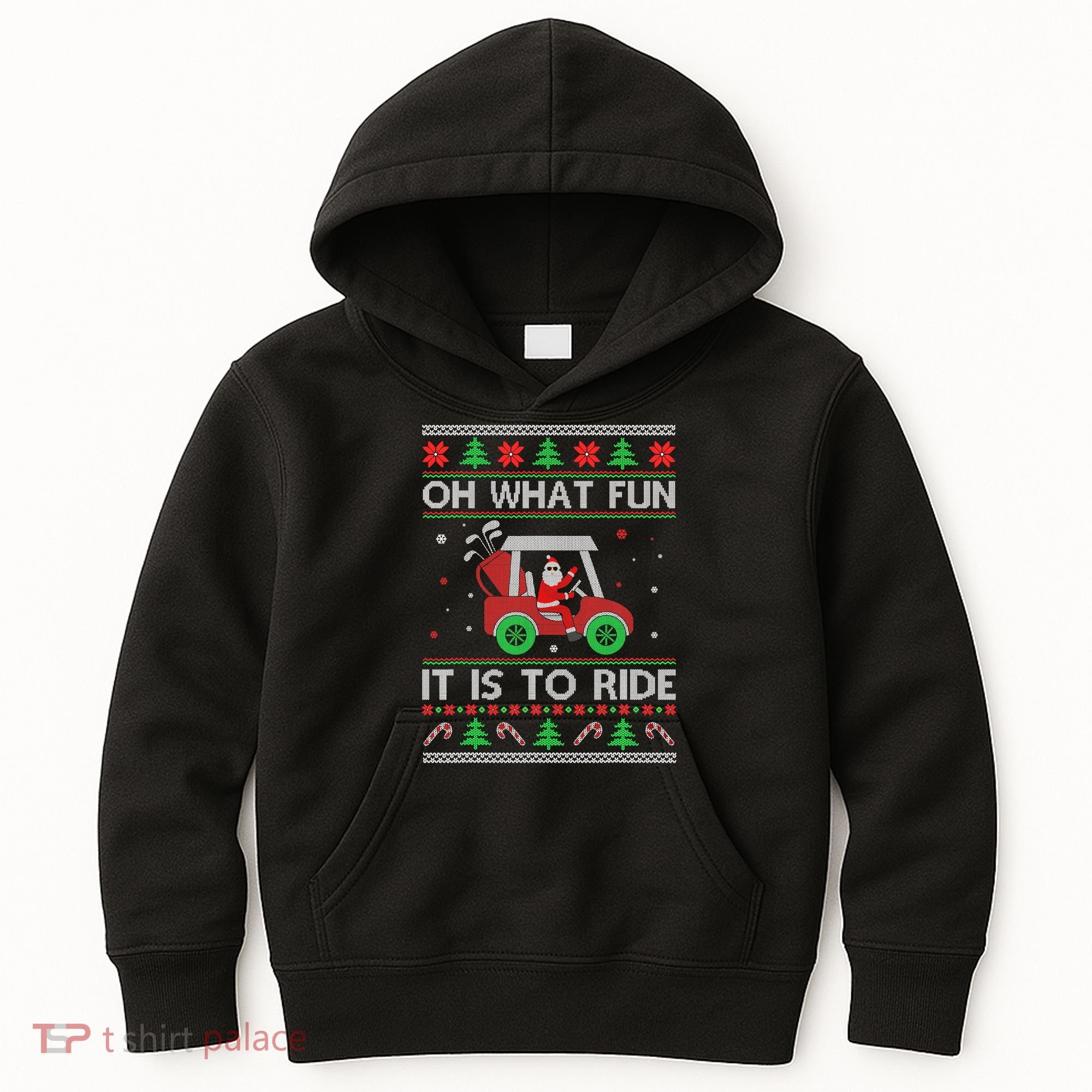Oh What Fun It Is To Ride Golf Ugly Christmas Xmas Kids Hoodie