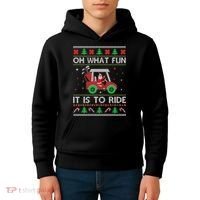 Oh What Fun It Is To Ride Golf Ugly Christmas Xmas Kids Hoodie thumb 4