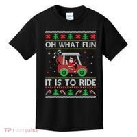 Oh What Fun It Is To Ride Golf Ugly Christmas Xmas Kids T-Shirt thumb 0