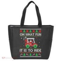 Oh What Fun It Is To Ride Golf Ugly Christmas Xmas Tote Bag thumb 0