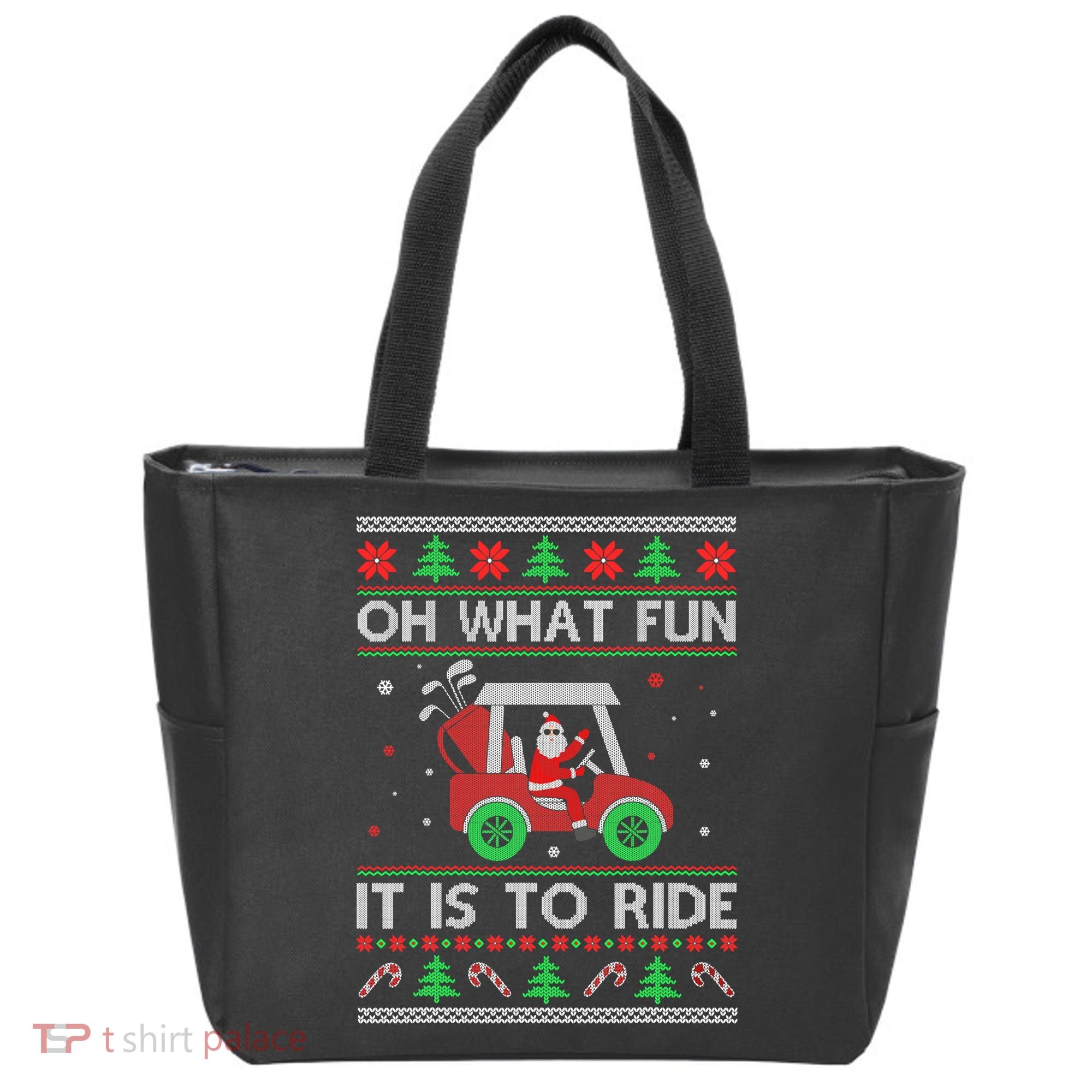 Oh What Fun It Is To Ride Golf Ugly Christmas Xmas Tote Bag