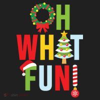 Oh What Fun Christmas With Wreath And Tree Women's Sweatshirt thumb 2