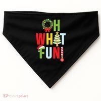 Oh What Fun Christmas With Wreath And Tree USA-Made Doggie Bandana thumb 0