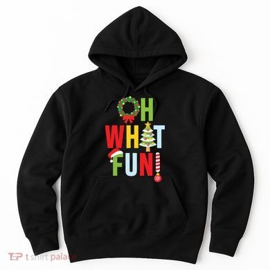 Oh What Fun Christmas With Wreath And Tree Hoodie