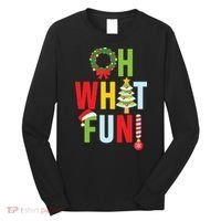 Oh What Fun Christmas With Wreath And Tree Long Sleeve Shirt thumb 0