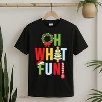 Oh What Fun Christmas With Wreath And Tree T-Shirt thumb 2