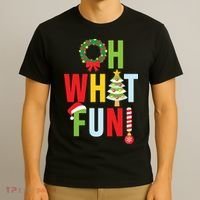 Oh What Fun Christmas With Wreath And Tree T-Shirt thumb 3