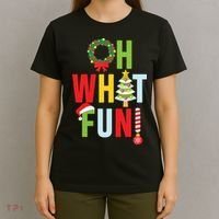 Oh What Fun Christmas With Wreath And Tree T-Shirt thumb 4