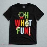 Oh What Fun Christmas With Wreath And Tree T-Shirt thumb 5