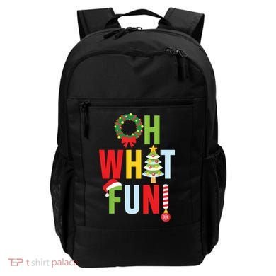 Oh What Fun Christmas With Wreath And Tree Backpack