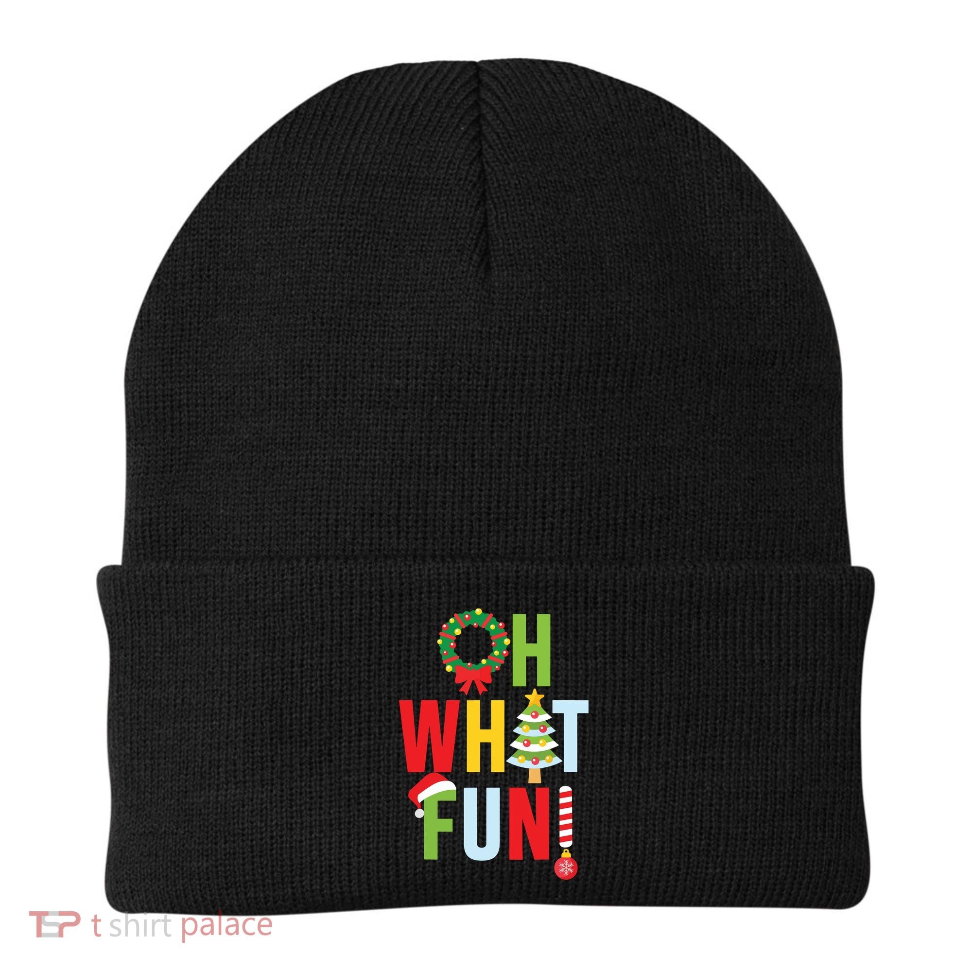 Oh What Fun Christmas With Wreath And Tree Beanie