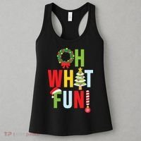 Oh What Fun Christmas With Wreath And Tree Women's Tank Top thumb 3