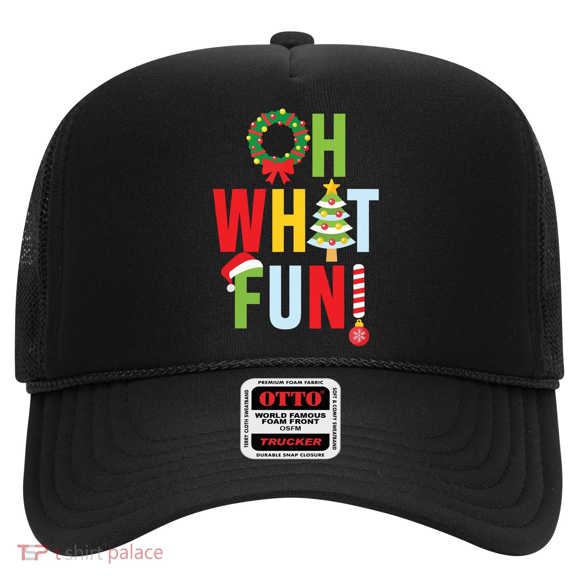 Oh What Fun Christmas With Wreath And Tree Hat
