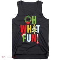 Oh What Fun Christmas With Wreath And Tree Tank Top thumb 0
