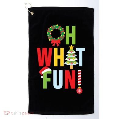 Oh What Fun Christmas With Wreath And Tree Golf Towel