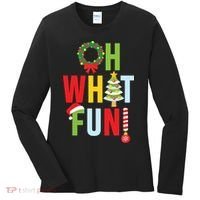 Oh What Fun Christmas With Wreath And Tree Women's Long Sleeve Shirt thumb 0