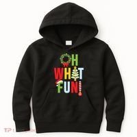 Oh What Fun Christmas With Wreath And Tree Kids Hoodie thumb 0