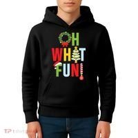 Oh What Fun Christmas With Wreath And Tree Kids Hoodie thumb 4