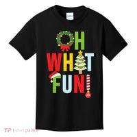 Oh What Fun Christmas With Wreath And Tree Kids T-Shirt thumb 0