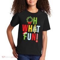 Oh What Fun Christmas With Wreath And Tree Kids T-Shirt thumb 2