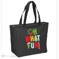 Oh What Fun Christmas With Wreath And Tree Tote Bag thumb 2