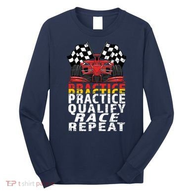 Open Wheel Formula Racing Car Practice Qualify Race Vintage Long Sleeve Shirt