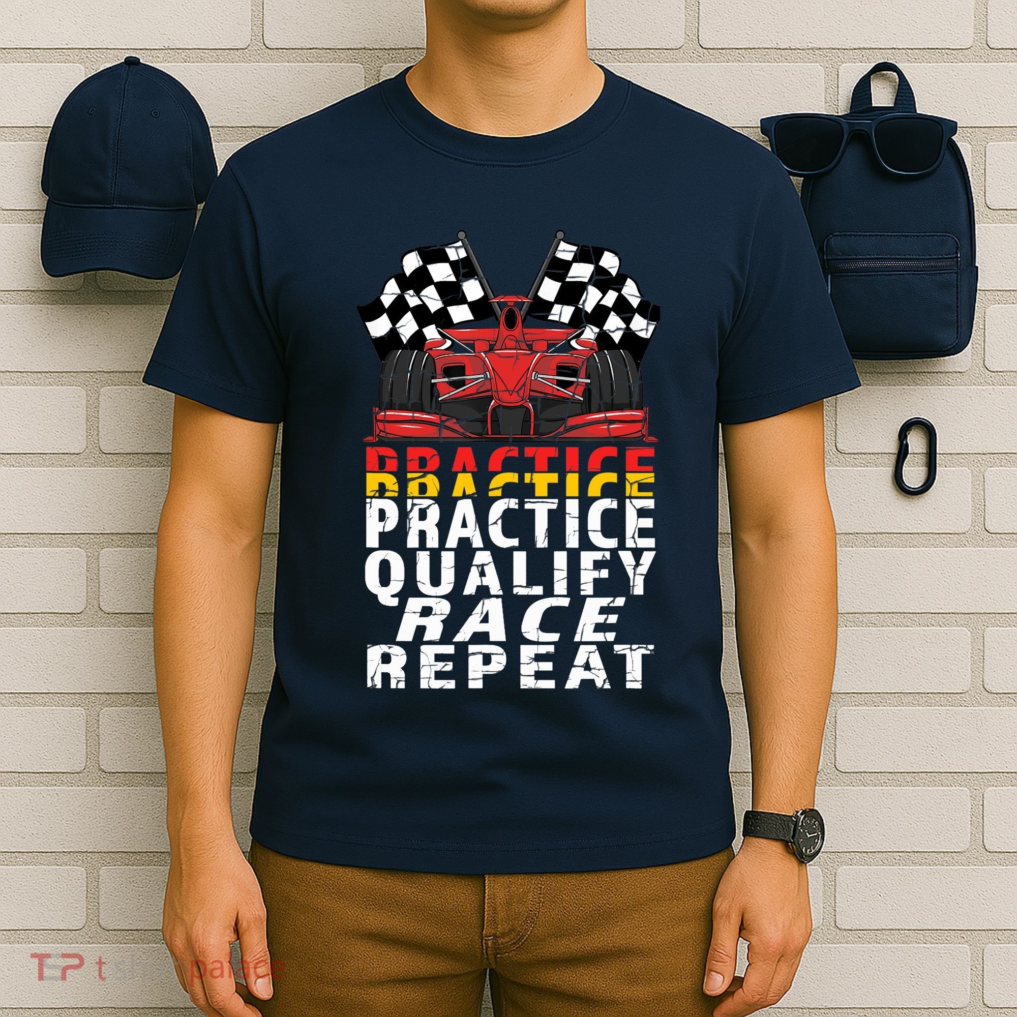 Open Wheel Formula Racing Car Practice Qualify Race Vintage T-Shirt