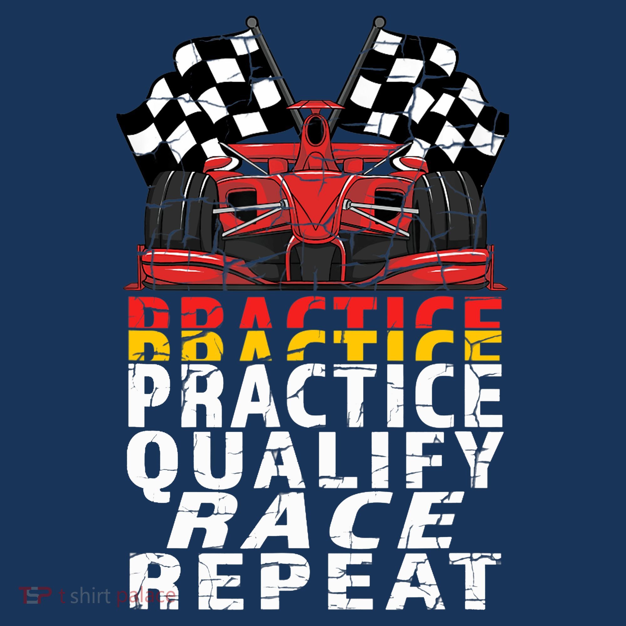 Open Wheel Formula Racing Car Practice Qualify Race Vintage T-Shirt