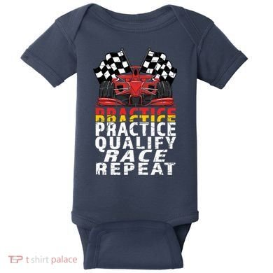 Open Wheel Formula Racing Car Practice Qualify Race Vintage Baby Bodysuit