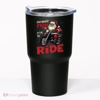 Oh What Fun It Is To Ride Funny Biker Santa On A Motorcycle Tumbler thumb 0