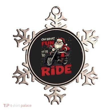 Oh What Fun It Is To Ride Funny Biker Santa On A Motorcycle Ornament