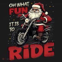 Oh What Fun It Is To Ride Funny Biker Santa On A Motorcycle Ornament thumb 1