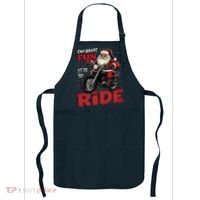 Oh What Fun It Is To Ride Funny Biker Santa On A Motorcycle Apron thumb 0