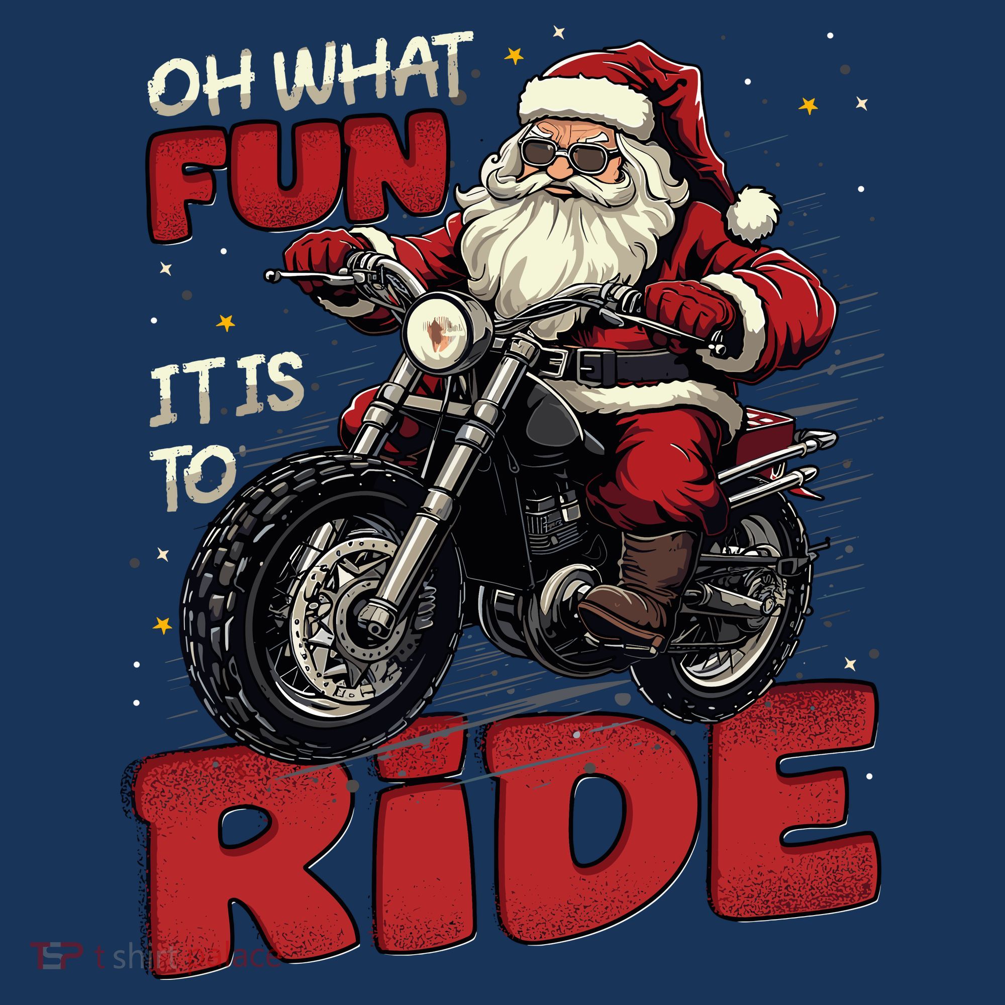 Oh What Fun It Is To Ride Funny Biker Santa On A Motorcycle Tank Top
