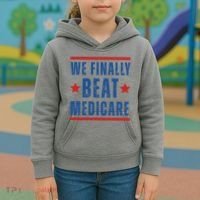 Official We Finally Beat Medicare Poltical Kids Hoodie thumb 3