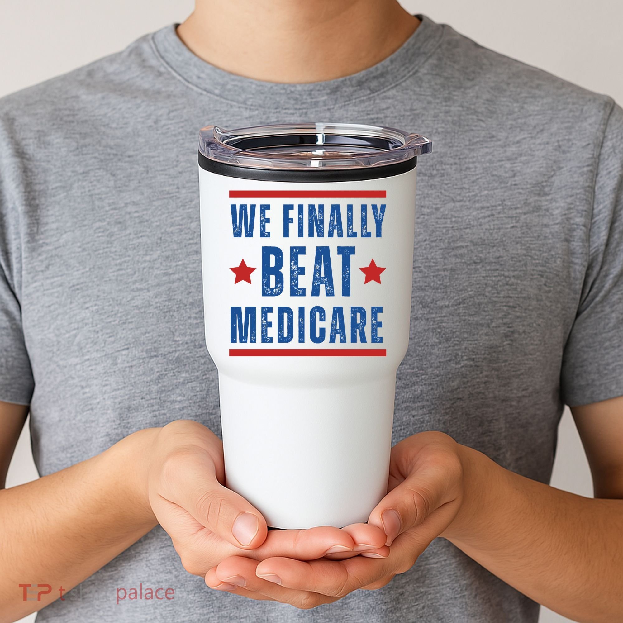 Official We Finally Beat Medicare Poltical Tumbler
