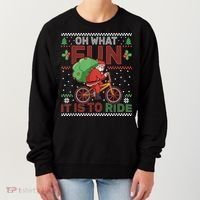 Oh What Fun It Is To Ride Bicycle Cyclist Christmas Women's Sweatshirt thumb 0